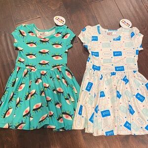 Dot Dot Smile Bundle of Two Short Sleeve Dresses 2T NWT